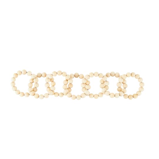 20" Light Brown Wood Chain Beaded 9 Link Sculpture